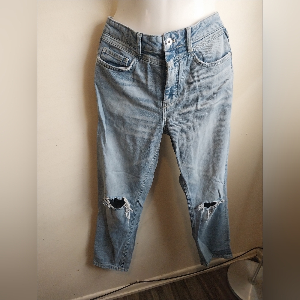 Size 28 high rise slim distressed jeans from Anthropologie